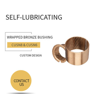 CuSn8 CuSn6 Wrapped Bronze Bearings With Lubrication Holes